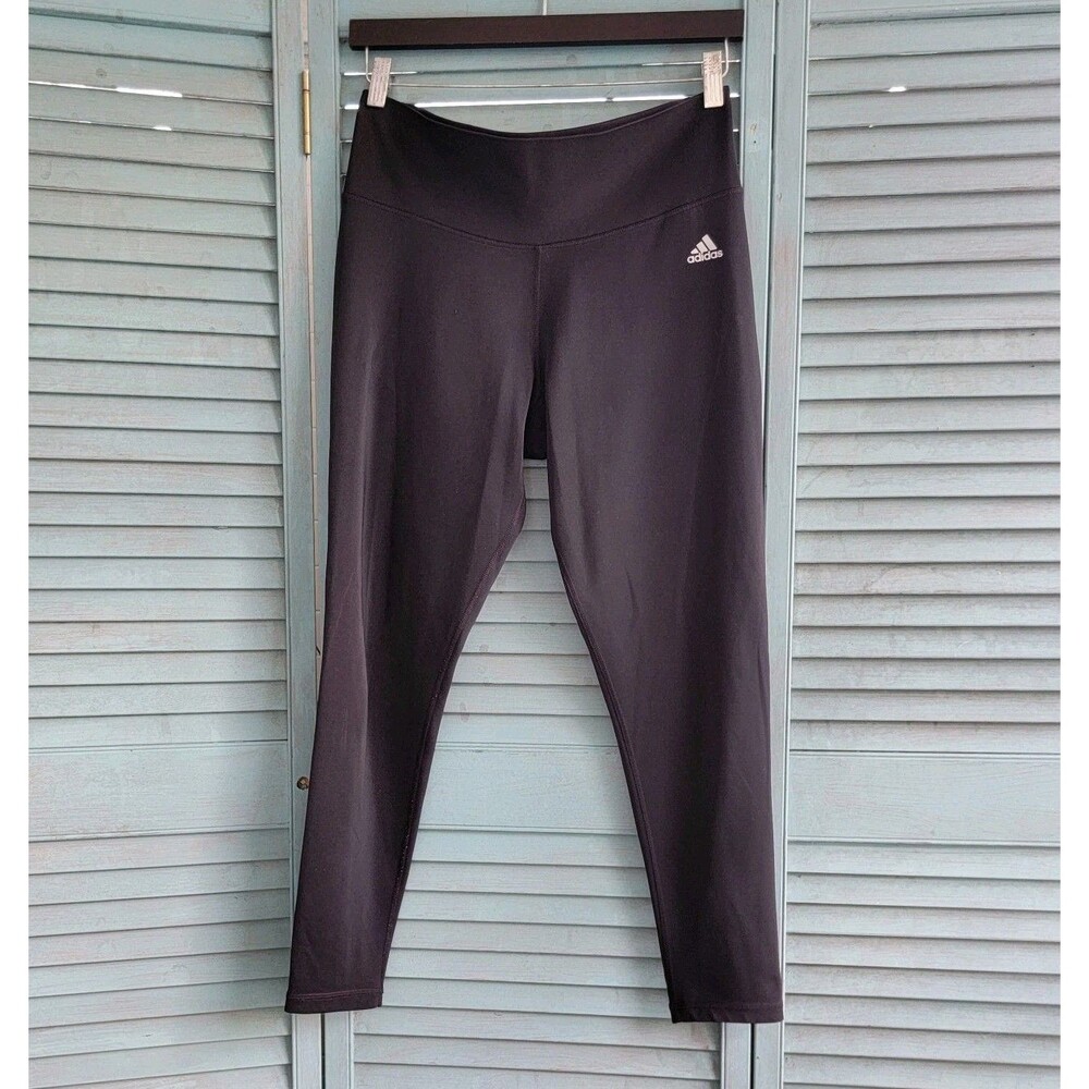 Adidas Climalite Athletic Legging Pants ~ Sz L ~ Black ~ 27.5" Inseam